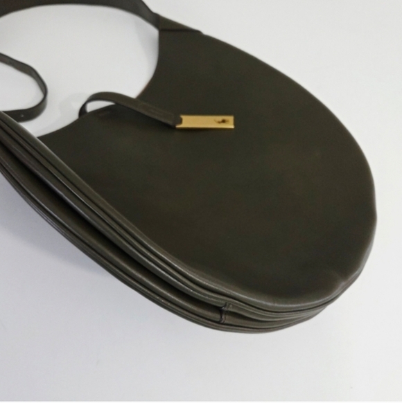 Polo Ralph Lauren Medium ID Bag Olive Green Grain Leather Shoulder Bag - Picture 12 of 12